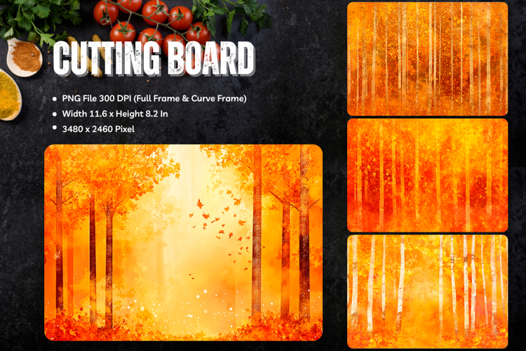 Wood wall Cutting Board Wooden Fall Autumn Chopping Board112