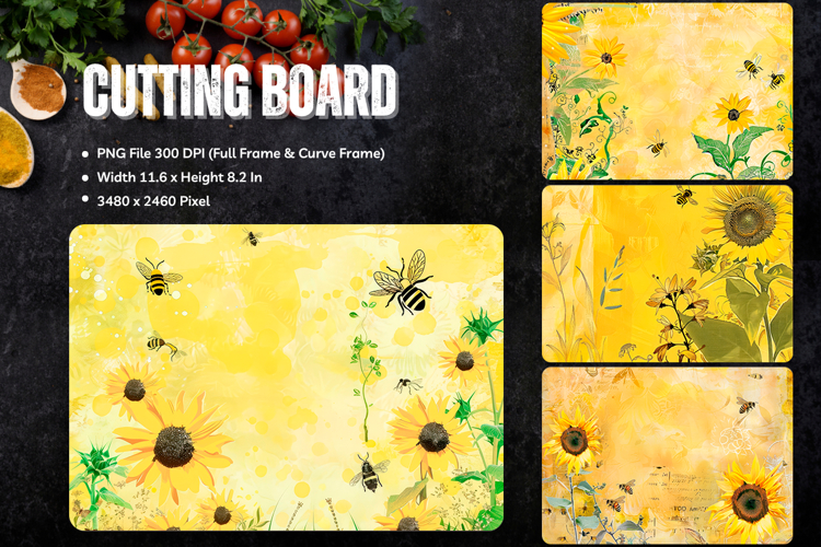 Sunflower Cutting Board Kitchen Chopping Board Sublimation