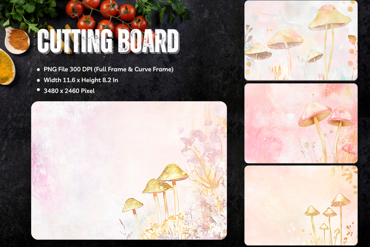 Mushroom Cutting Board Mushroom Night Chopping Board_125