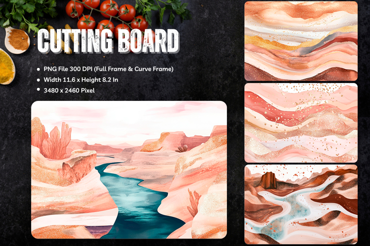 Sea Cutting Board Blue Ocean Chopping Board Sublimation_131