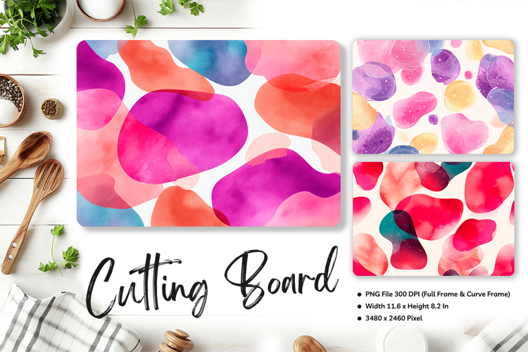 Abstract Watercolor Cutting Board Colorful Chopping Board140