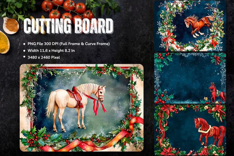 Christmas Cutting Board Winter Snow Ornament Chopping Board3