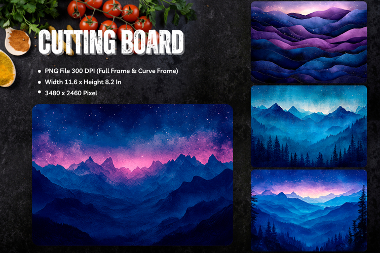 Moon Night Cutting Board Mystic Celestial Chopping Board_147