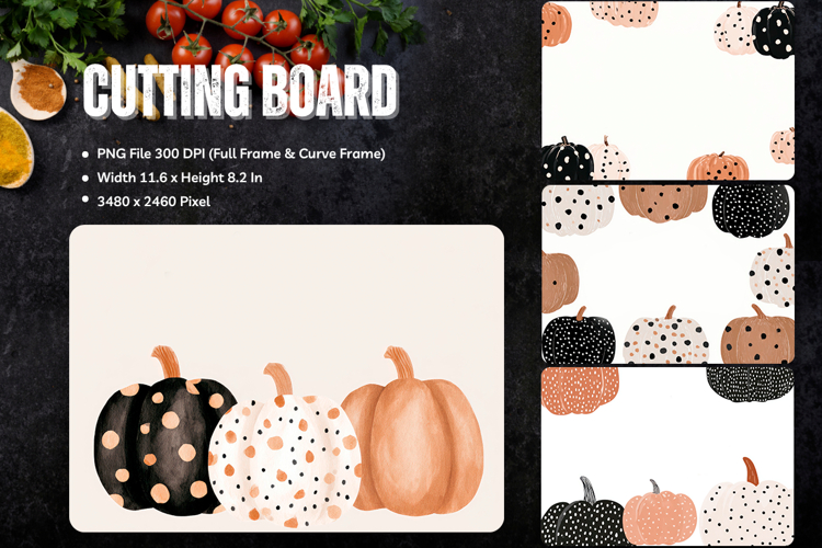 Pumpkin Cutting Board Kitchen Fall Autumn Chopping Board_149