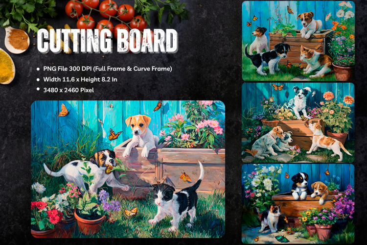 Dog Cutting Board Kitchen Animal Pet Chopping Template_150