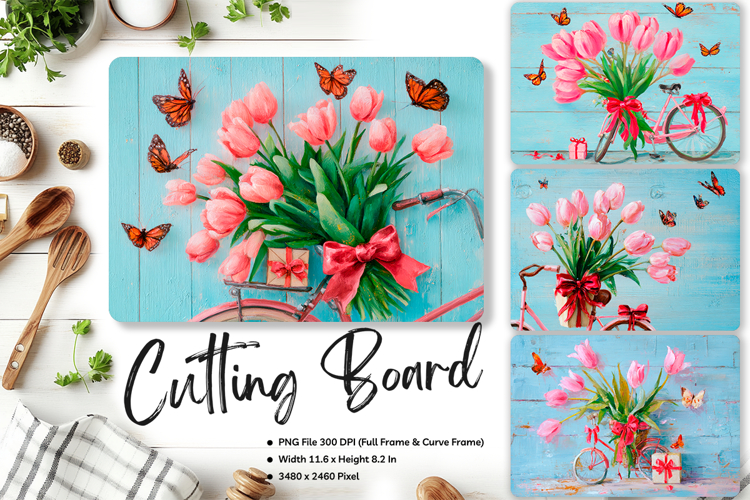 Flower Cutting Board Kitchen Chopping Board Sublimation_160