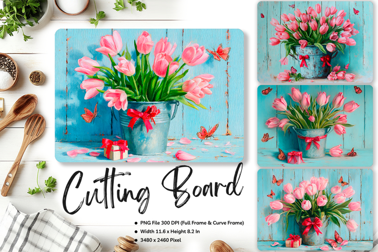 Flower Cutting Board Kitchen Chopping Board Sublimation_161
