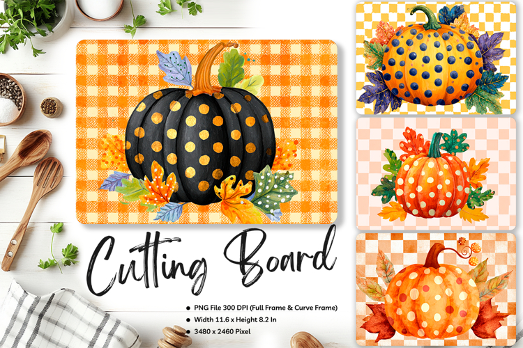 Pumpkin Cutting Board Kitchen Fall Autumn Chopping Board_162