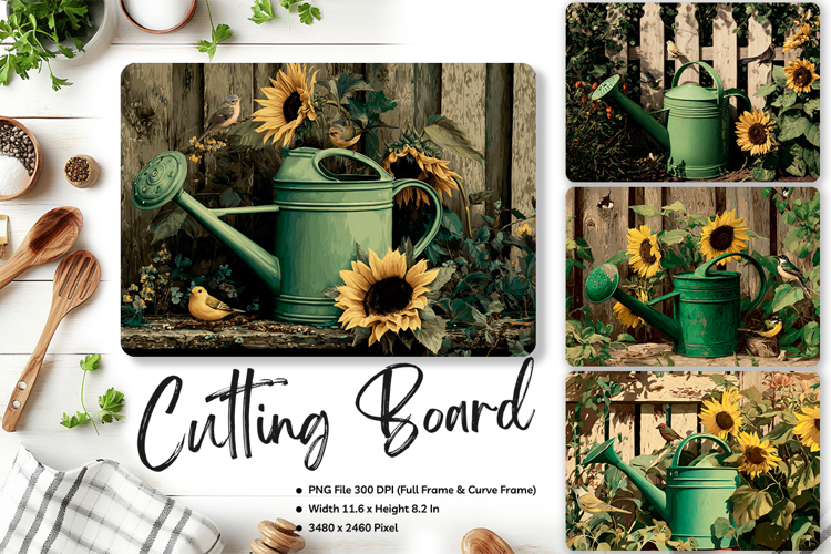Sunflower Cutting Board Kitchen Chopping Board Sublimation example image 1