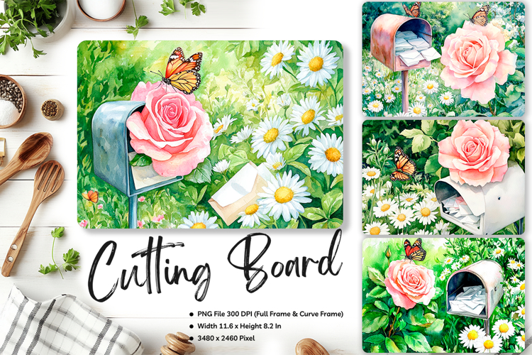 Flower Cutting Board Kitchen Chopping Board Sublimation_188