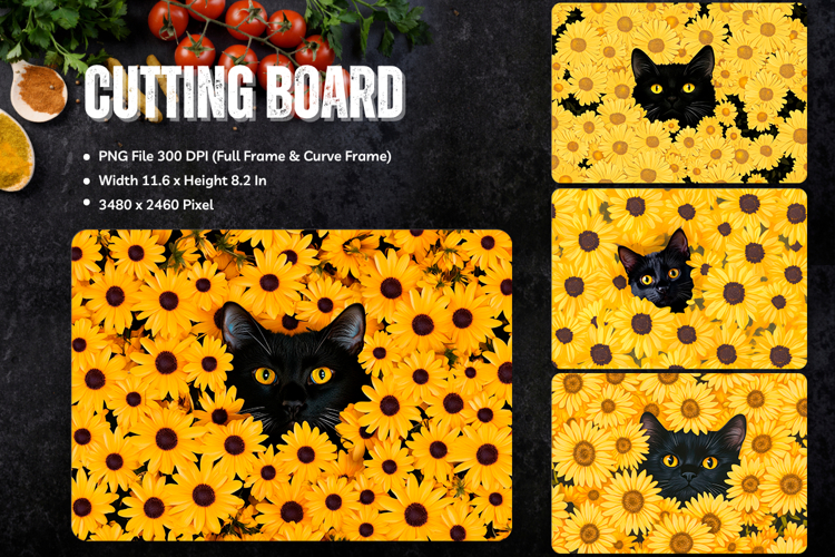 Sunflower Cutting Board Kitchen Chopping Board Sublimation20