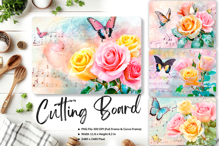 Flower Cutting Board Kitchen Chopping Board Sublimation_190