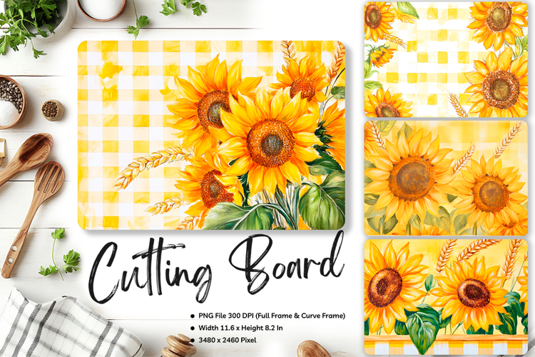 Sunflower Cutting Board Kitchen Chopping Board Sublimation