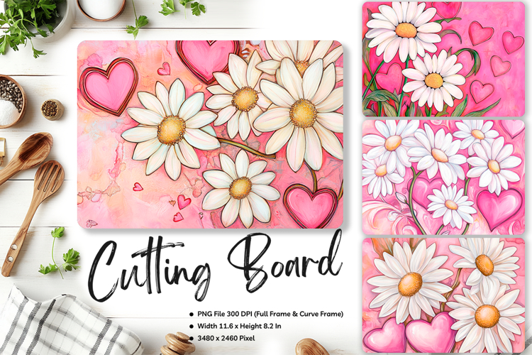Flower Cutting Board Kitchen Chopping Board Sublimation_193