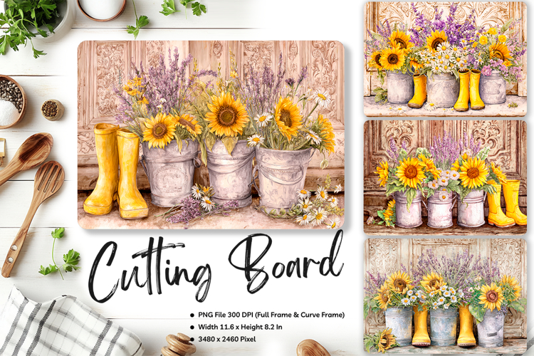 Flower Cutting Board Kitchen Chopping Board Sublimation_194