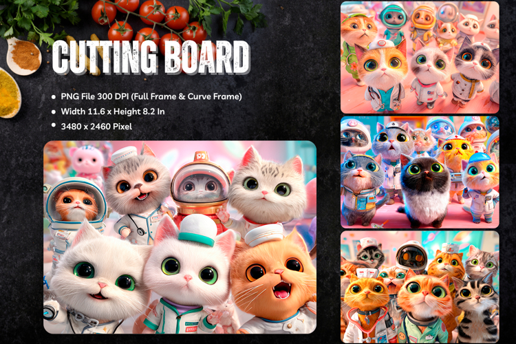 Cat Cutting Board Cat Flower Pet Animal Chopping Board_20