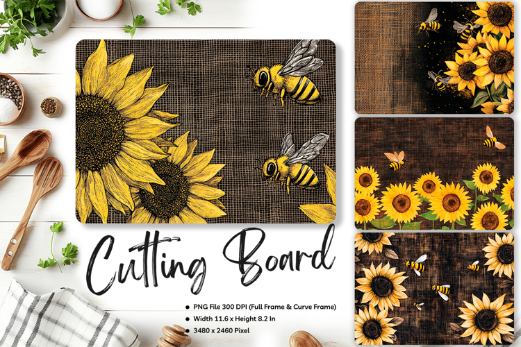 Sunflower Cutting Board Kitchen Chopping Board Sublimation