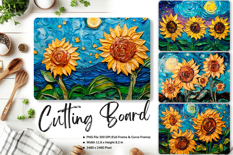 Sunflower Cutting Board Kitchen Chopping Board Sublimation