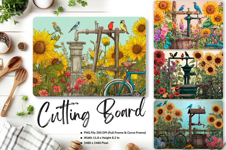 Sunflower Cutting Board Kitchen Chopping Board Sublimation
