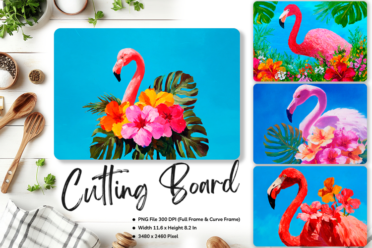 Flamingo Cutting Board Kitchen Chopping Board Sublimation_23