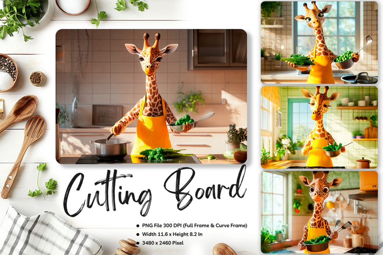 Giraffe Cutting Board Zoo Animal Chopping Board Template_231