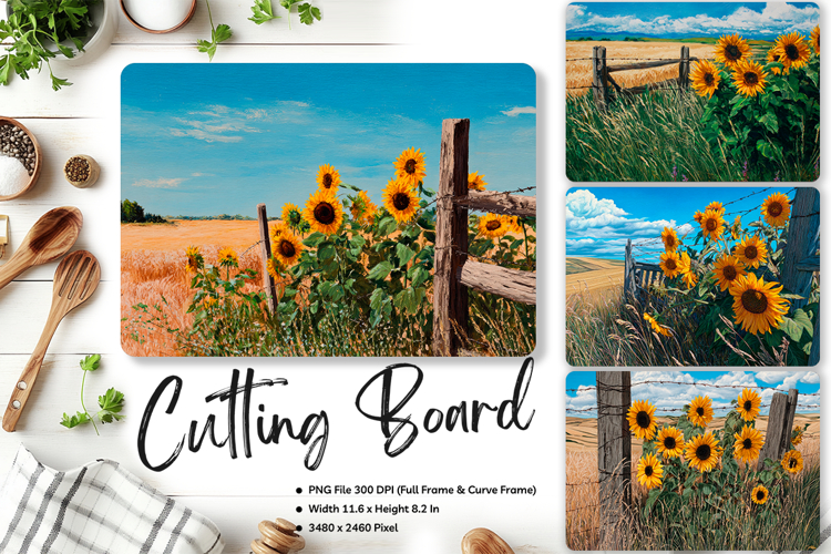 Sunflower Cutting Board Kitchen Chopping Board Sublimation