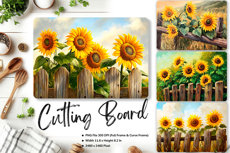 Sunflower Cutting Board Kitchen Chopping Board Sublimation