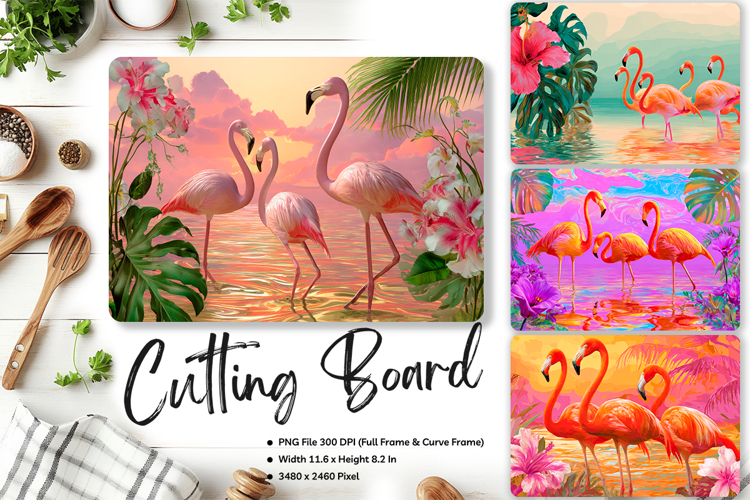 Flamingo Cutting Board Kitchen Chopping Board Sublimation_24