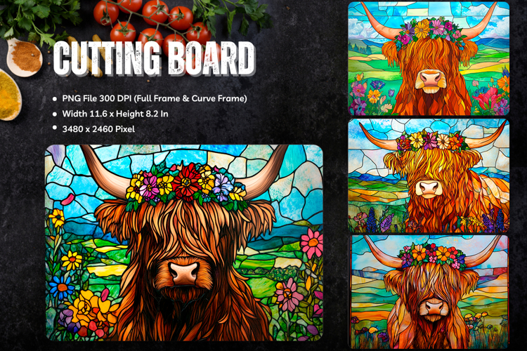 Highland Cow Cutting Board Kitchen Chopping Board Design_26