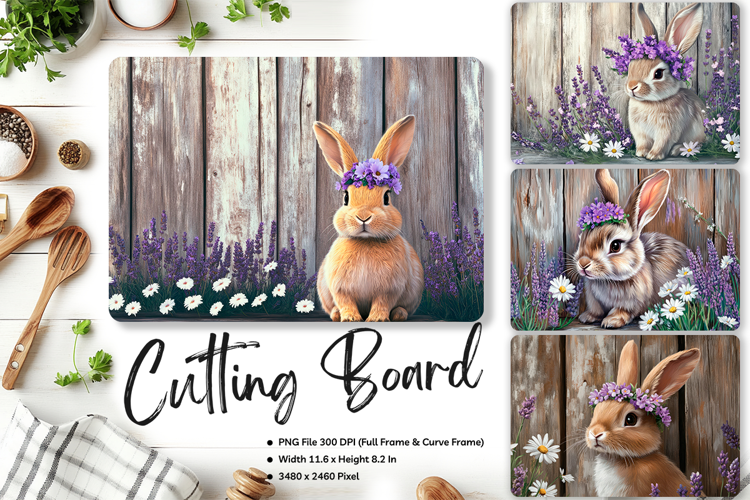 Easter Cutting Board Rabbit Animal bunny Chopping Board