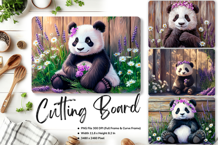 Panda Cutting Board Kitchen Bear Animal Chopping Board286