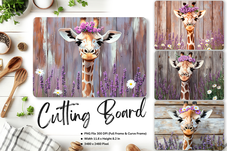 Giraffe Cutting Board Zoo Animal Chopping Board Template_299