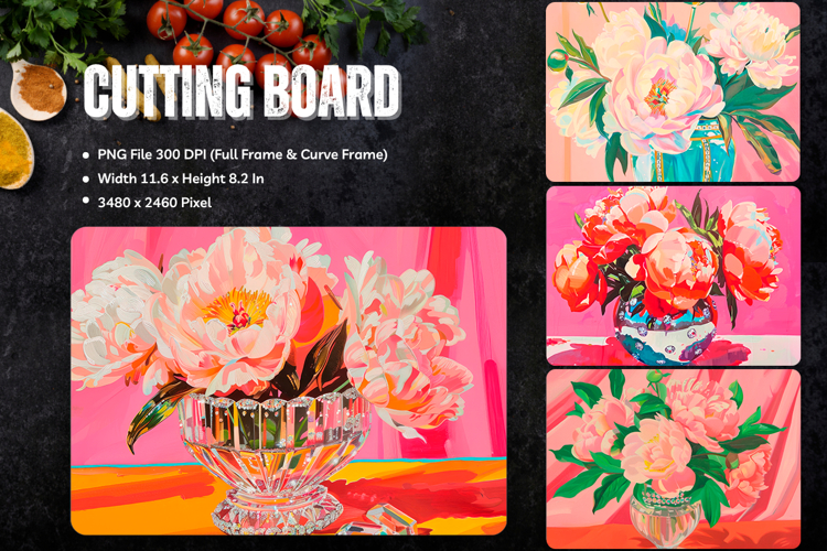 Flower Cutting Board Kitchen Chopping Board Sublimation_3