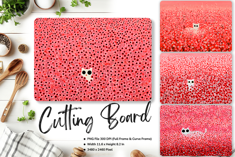 Cat Cutting Board Cat Flower Pet Animal Chopping Board_35