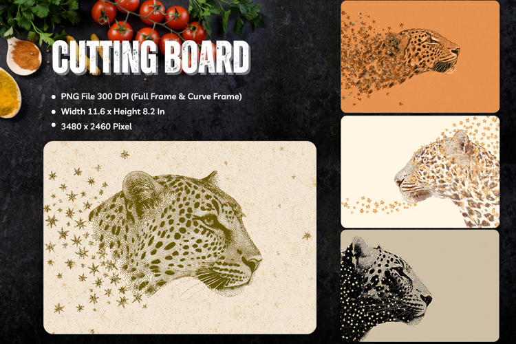 Tiger Cutting Board Kitchen leopard Animal Chopping Board