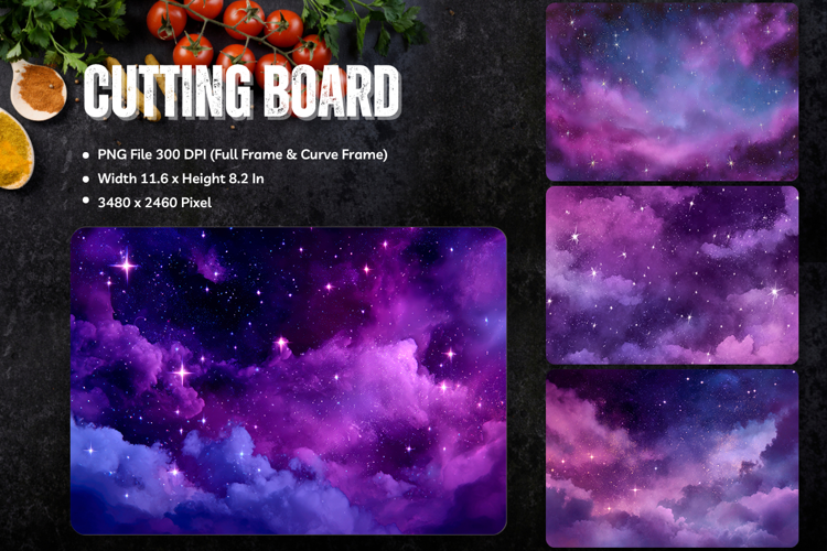 Moon Night Cutting Board Mystic Celestial Chopping Board_5