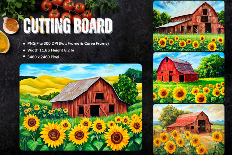 Farm Animal Cutting Board Farmhouse Chopping Board