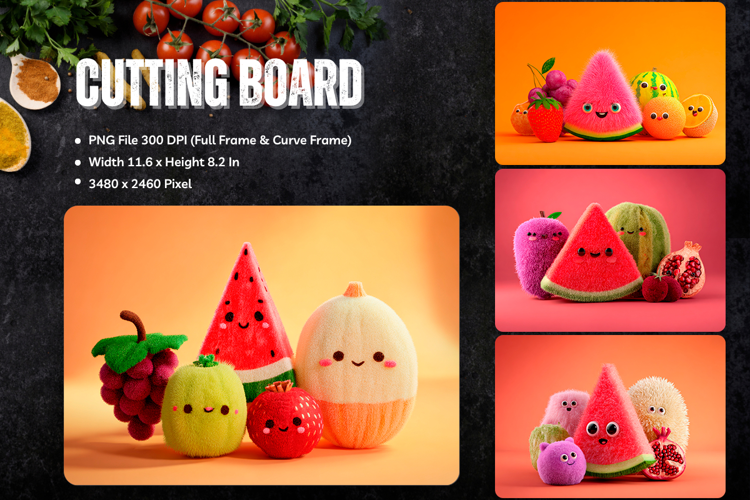 Fruit Cutting Board Mix fruit Chopping Board Printables_5