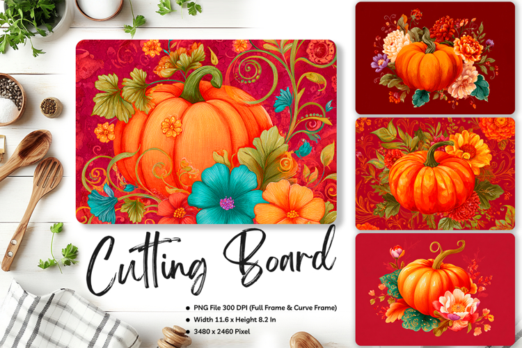 Pumpkin Cutting Board Kitchen Fall Autumn Chopping Board_53