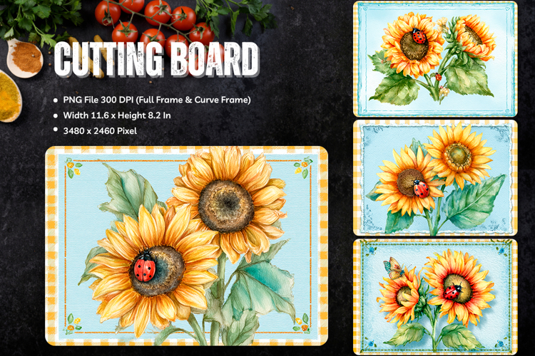 Flower Cutting Board Kitchen Chopping Board Sublimation_54