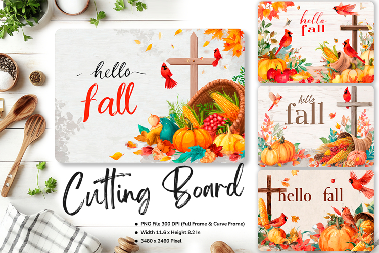 Pumpkin Cutting Board Kitchen Fall Autumn Chopping Board_57