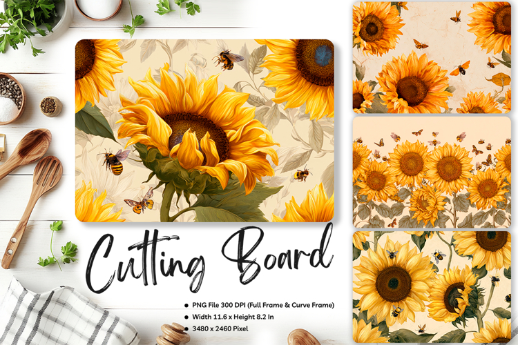 Sunflower Cutting Board Kitchen Chopping Board Sublimation59