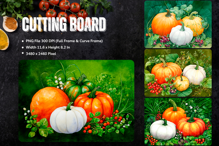 Pumpkin Cutting Board Kitchen Fall Autumn Chopping Board_59