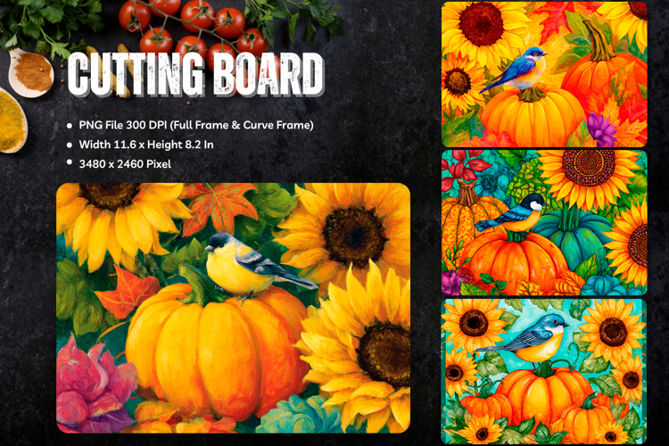Pumpkin Cutting Board Kitchen Fall Autumn Chopping Board_60