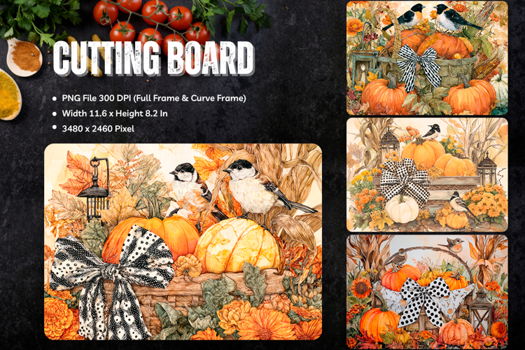 Pumpkin Cutting Board Kitchen Fall Autumn Chopping Board_61