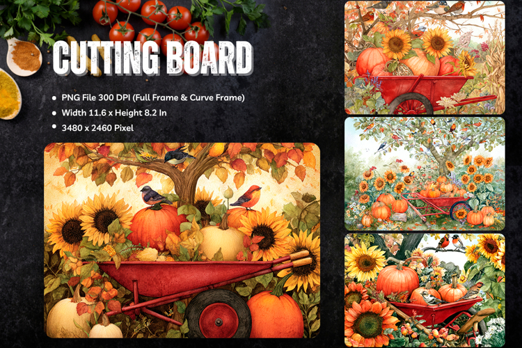 Pumpkin Cutting Board Kitchen Fall Autumn Chopping Board_64