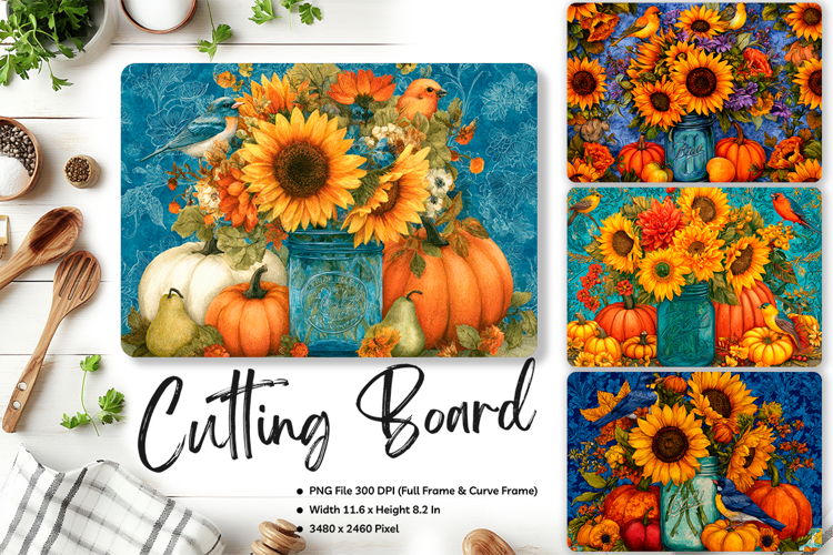 Sunflower Cutting Board Kitchen Chopping Board Sublimation65