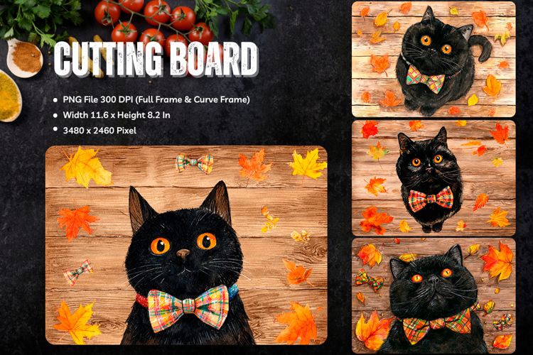 Cat Cutting Board Cat Flower Pet Animal Chopping Board_67