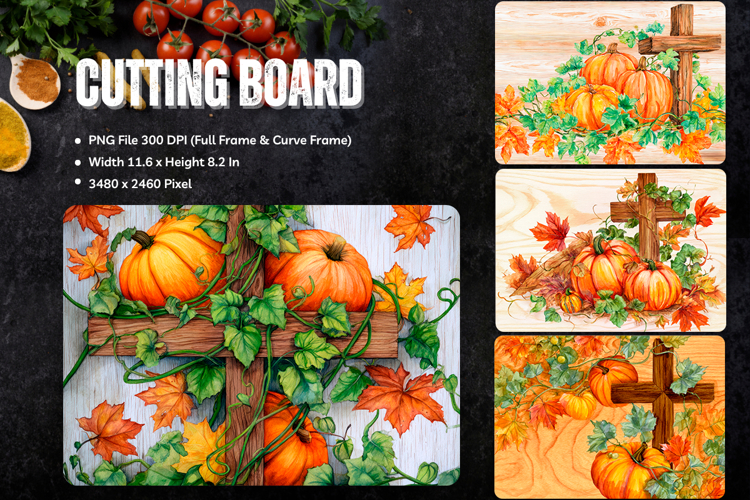 Pumpkin Cutting Board Kitchen Fall Autumn Chopping Board_69