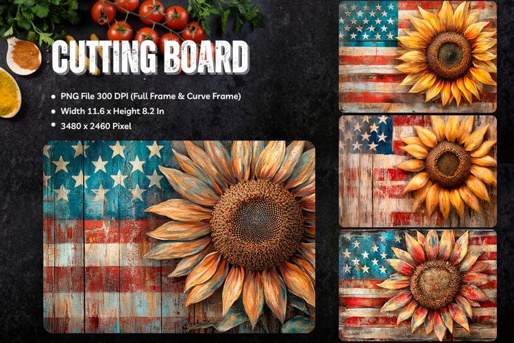 Patriotic Cutting Board USA Flag 4 of July Chopping Board_71
